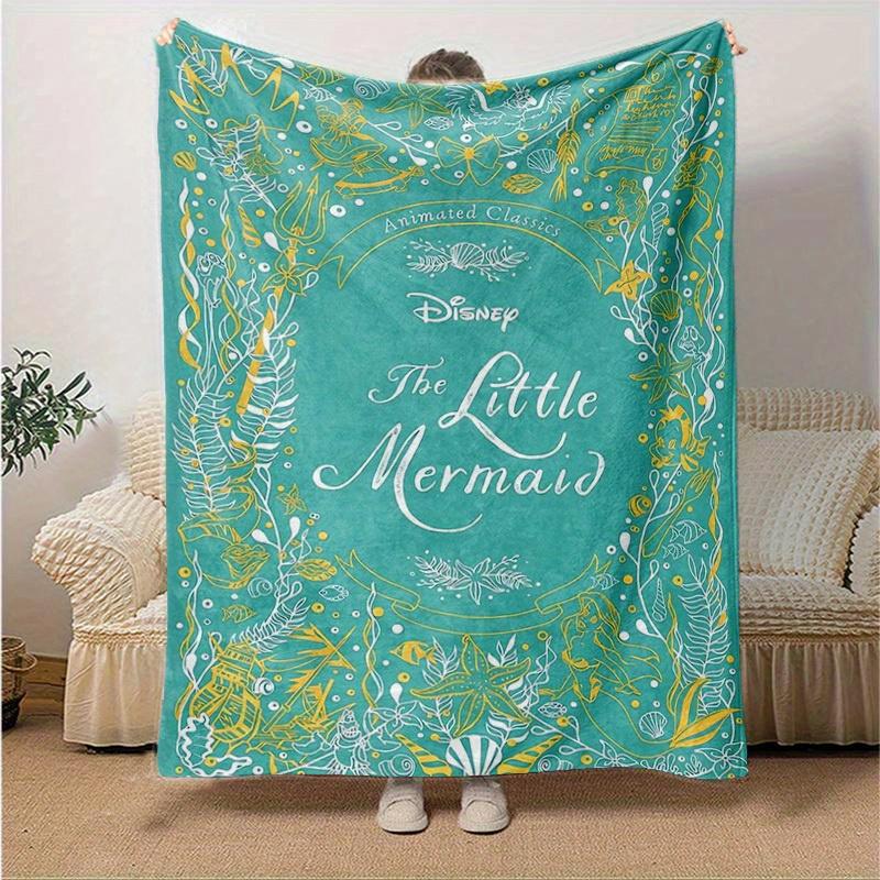 1pc, Disney's The Little Mermaid Animated Classics Home Decor Blanket, Flannel Throw for Bedroom, Living Room, Travel, Camping