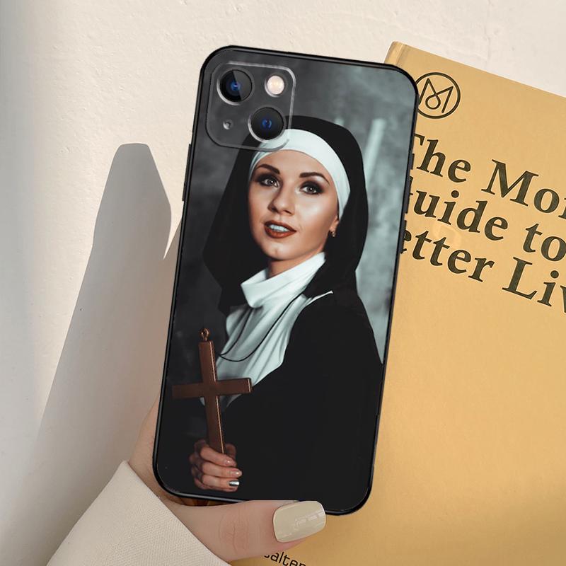Sister Style Nun Sexy Girl Phone Case For iPhone 17 16 15 14 13 12 11 Pro Max Mini XR 16e 15 16 Plus 17 Air Full Cover