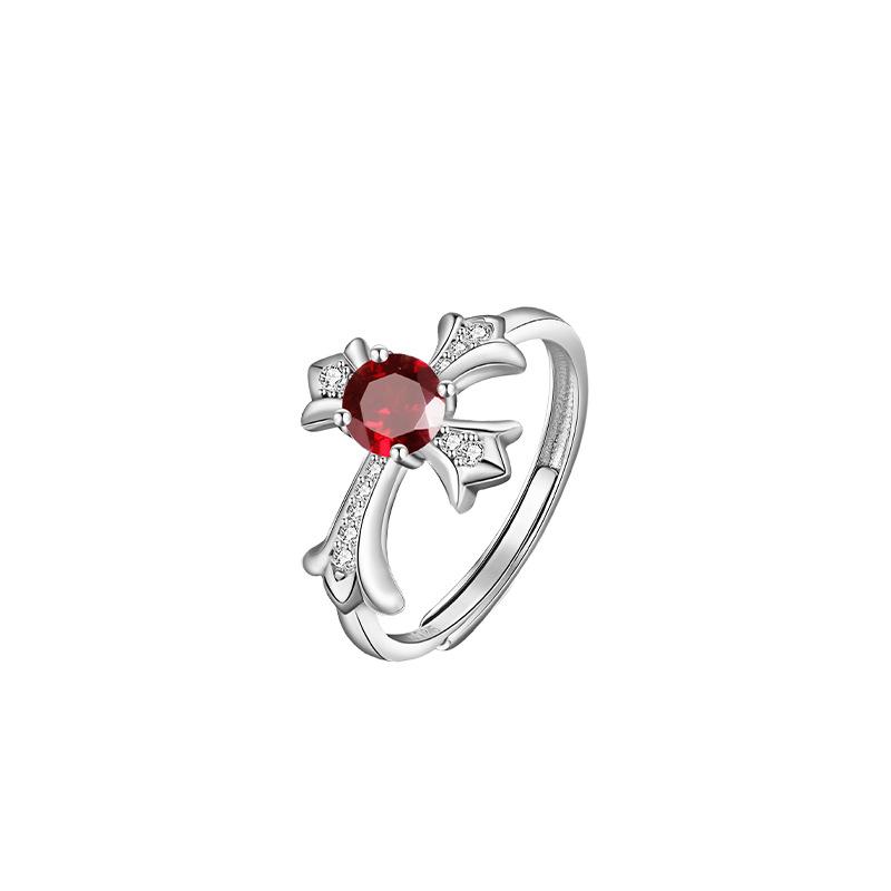 S925 Sterling Silver Ring Natural Stone Series Amethyst Garnet Peridot Citrine Topaz Light Luxury Ring Jewelry Gift
