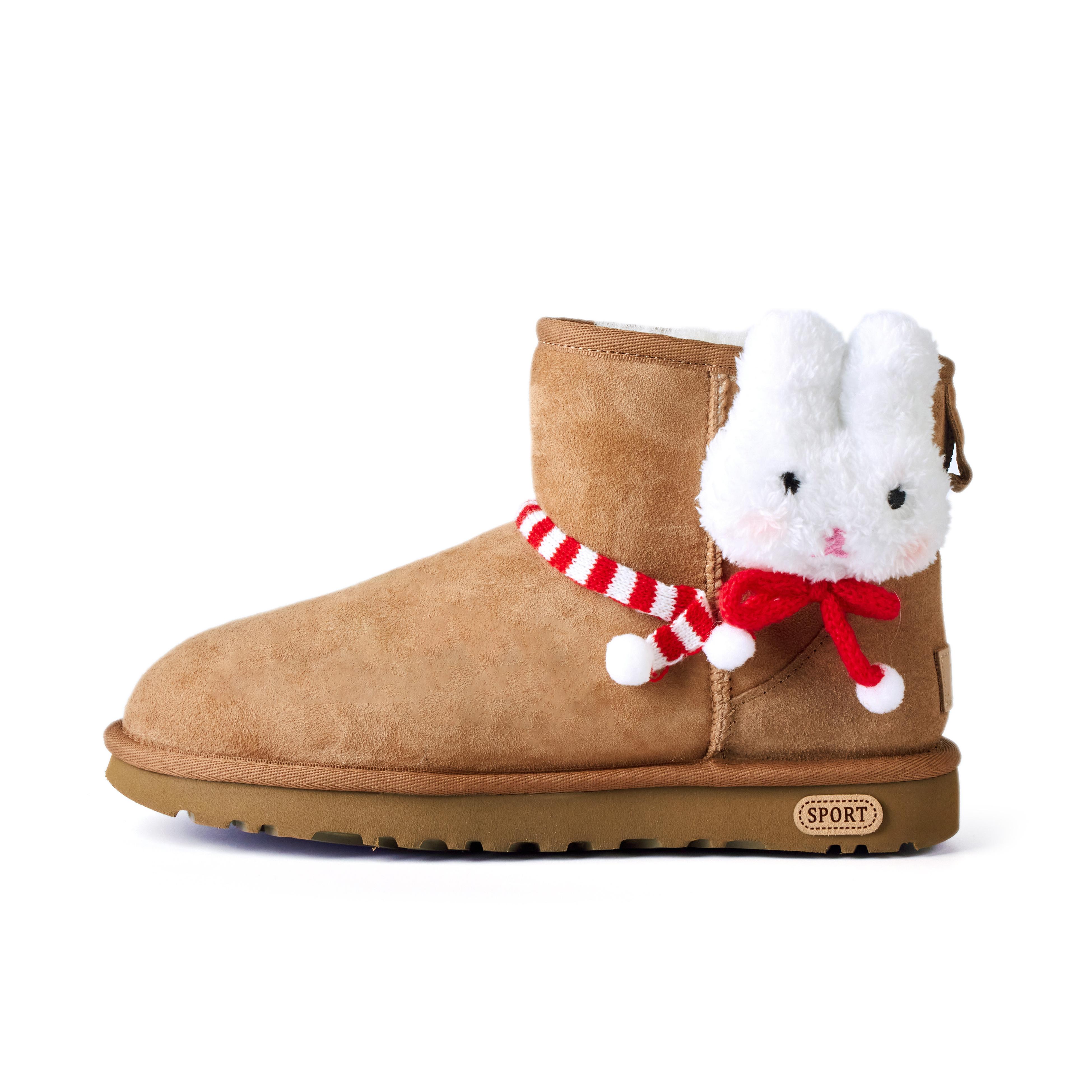 UGG Blended Bell Idol Sheepskin Thermal Abrasion Resistant Short Snow Boots Women s Caramel 1016222-CHE(Team354-) 36