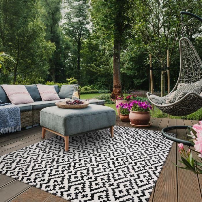 Tapis extérieur - EDJE Noir - 200x280 cm - Polypropylène - JADOREL