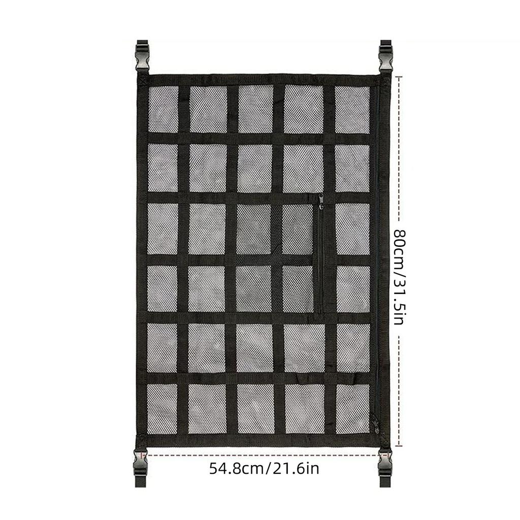 Upgrade Car Ceiling Cargo Net Pocket Strengthen Load Bearing and Droop Less Double Layer Mesh Car Roof Storage