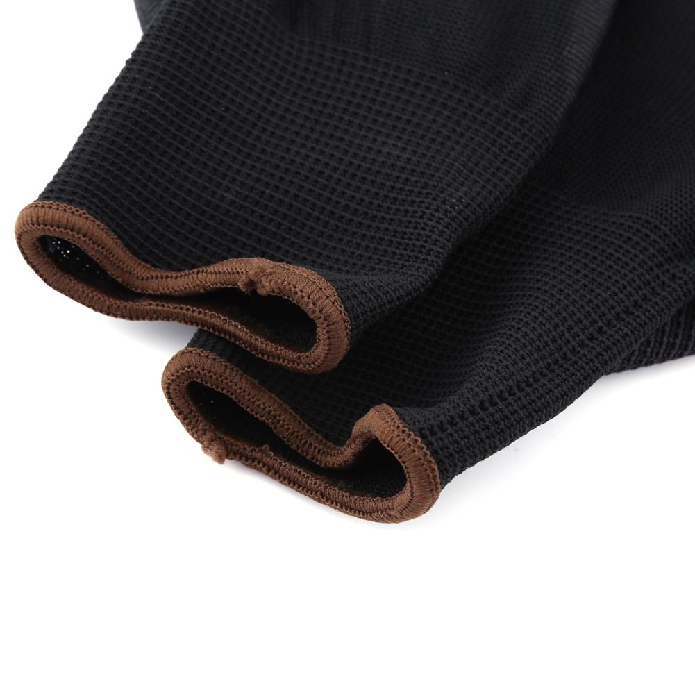 

Нейлоновые рабочие перчатки черного цвета с полиуретановым покрытием ладони для безопасности, коричневая полоса(L)