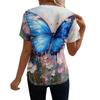 Women's Short Sleeve Tops Pleated  Neck Loose Fit T-Shirt