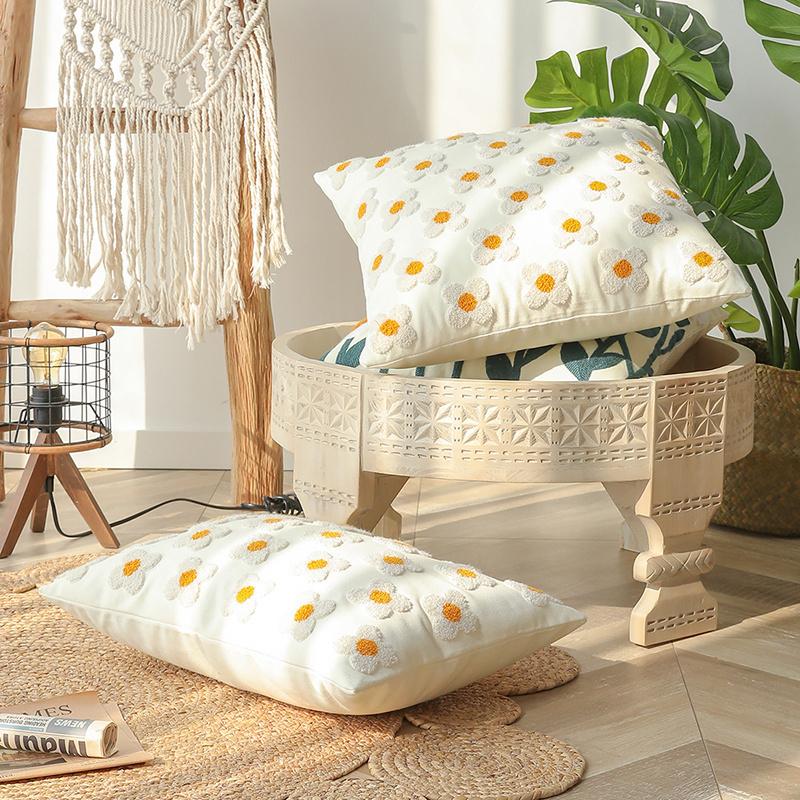 Наволочки с вышивкой цветов хлопковые мягкие декоративные для диванных подушек накидки на подушки для дивана автомобиля домашний декор для гостиной 3898₽