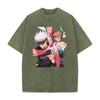 Gojo Satoru Print T Shirt Jujutsu Kaisen Tshirt Men Cotton Clothing Vintage Washed Streetwear Short Sleeve Casual Soft Tee Tops