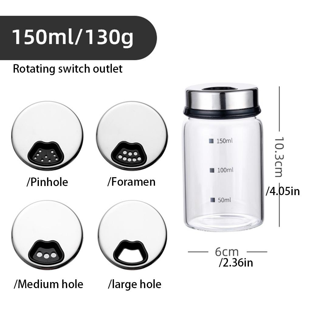 

Стеклянная банка для специй с крышкой и герметичной шкалой, банка для приправ, приправ, для хранения перца, бытовой инструмент для приготовления барбекю, M 200 мл S 150ml