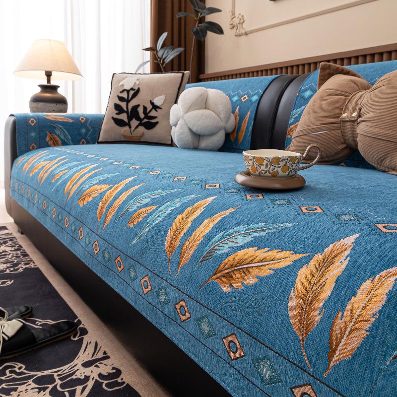 

Four Seasons Universal Chenier Non-Slip Cushion Cover Cover Fabric Towel New Light Luxury Leather Sofa Cushion Premium Sense 70*70cm