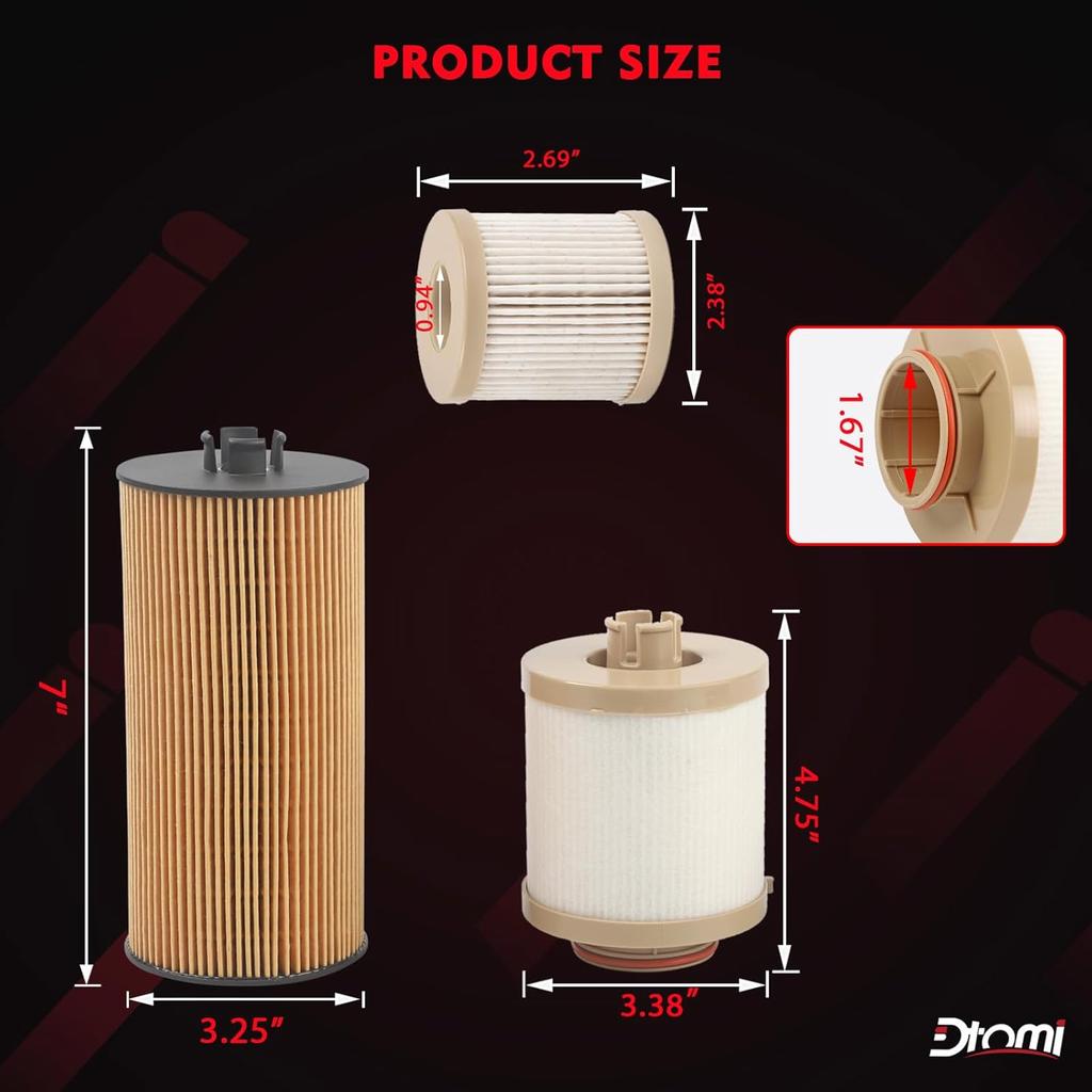 Fuel Filter And Oil Filter Compatible With Ford Vehicle 2003-2007 F250 F350 F450 F550 Super Duty, 2003-2005 Excursion Diesel 6.0L Powerstroke