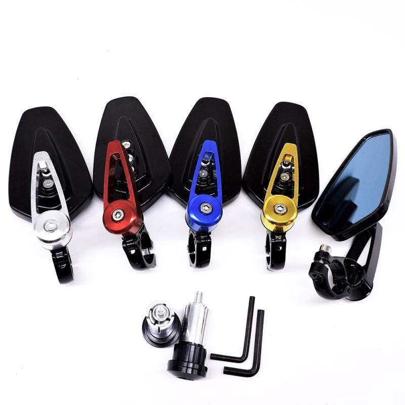 1 Pair Aluminum Alloy Motorcycle Rearview Mirrors Universal Adjustable Anti-shake for Scooters ATVs Street Bikes