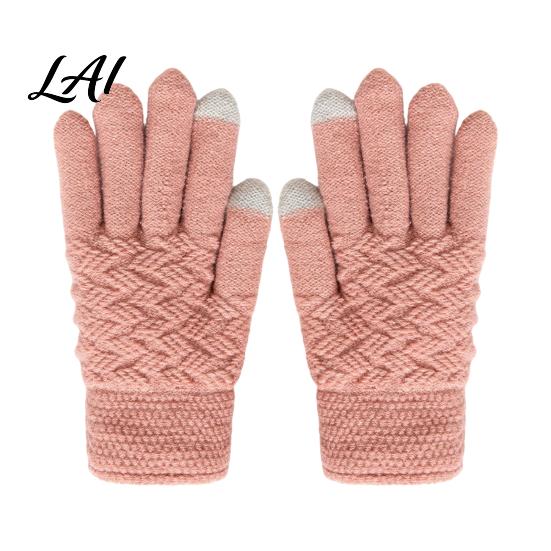 Double Layer Heat Storage Gloves 1 Pair Winter Warm Fleece Lined for Women Men Cold Resistant Weather Thermal Gloves Thickened Knit Touchscreen