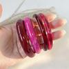 DIEZI Prinzessin Süß Einfach Rosenrot Harz Acryl Runde Armreif Sets Ethnisch Geometrisch Breite Armreifen Damen Herren Armband Schmuck