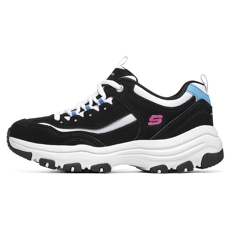 Skechers Oreo Mesh Synthetic Leather Comfortable Low-Top Casual Shoes Women sneaker Black Blue 88888250-BKBL 36.5