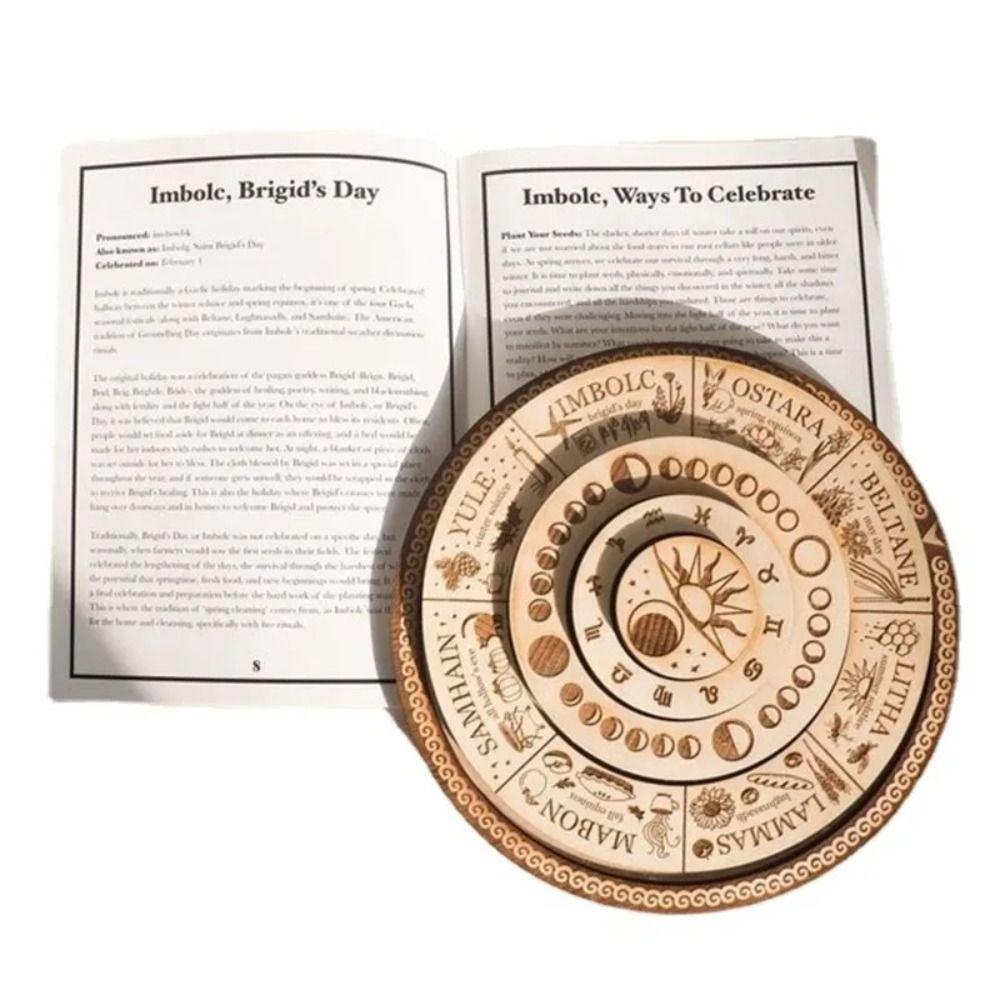 

Уникальный Календарь с Гравировкой Деревянное Языческое Колесо Года Календарь Праздников