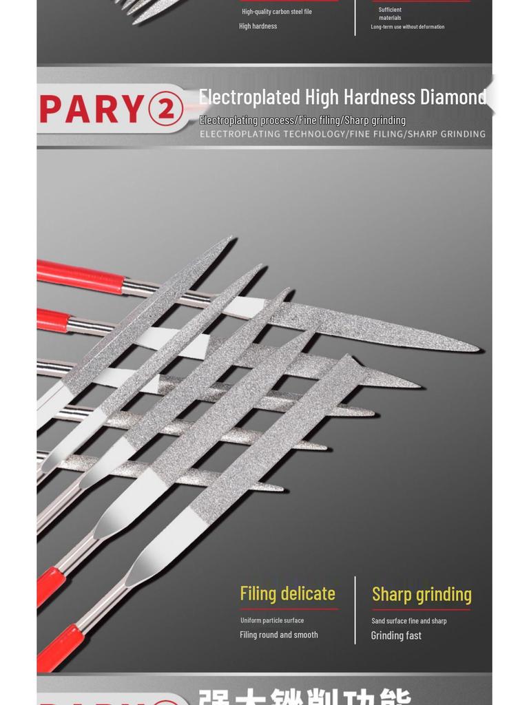 Diamond File Set: Fine Steel Metal Alloy Assorted Files