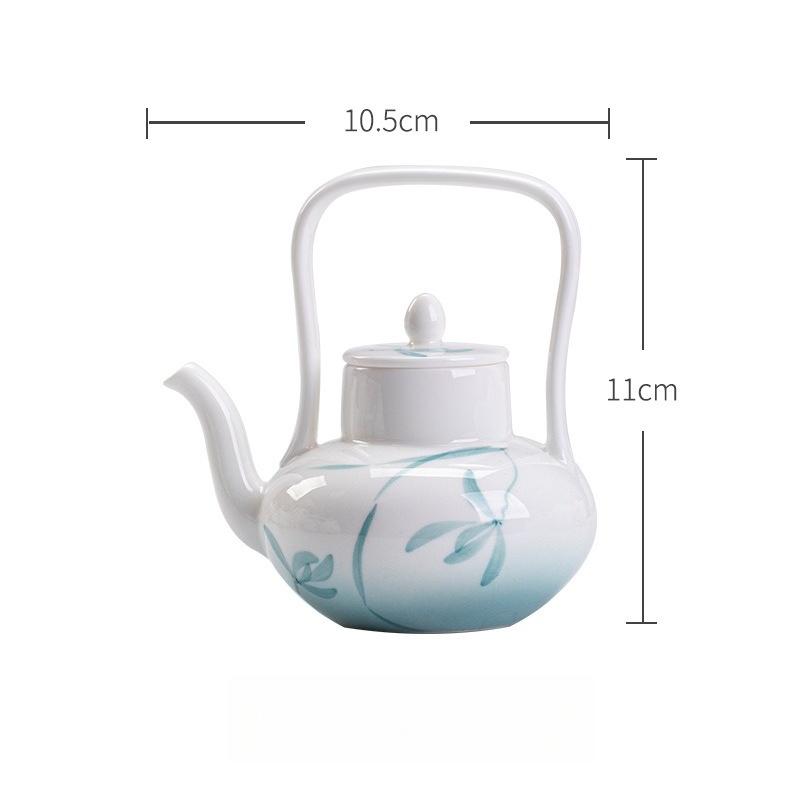 Hand Painted Orchid Ceramic Teapot with Filter Vintage Gradient Glaze Tea Set Gift for Home Decor Tea Lovers