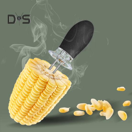 1 Pair Widely Used Corn Holder Reusable Sturdy Corn On The Cob BBQ Fork Skewer
