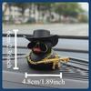 Cowboy Hat Ducks Trendy Car Dashboard Decoration Rubber Duck Office Car Decoration Ornament Black Duck with sunglasses Necklace