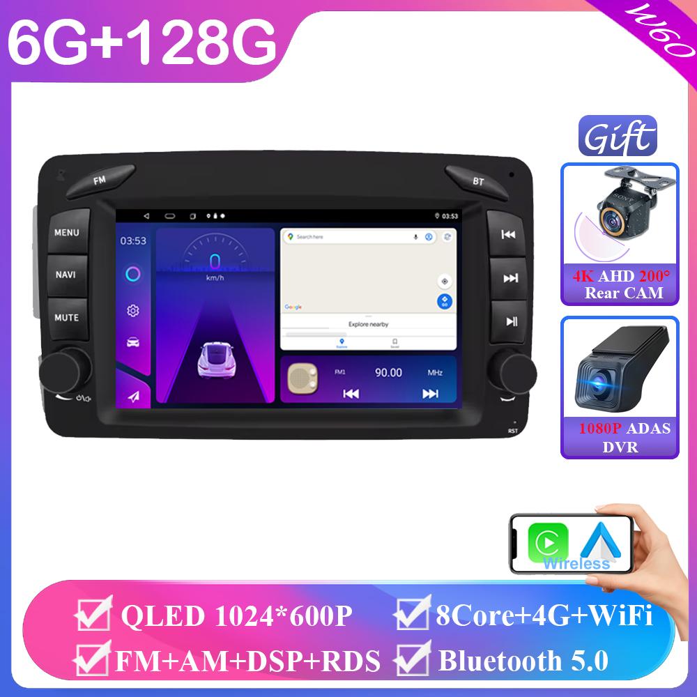 7 Inch Android Auto CarPlay Car Multimedia Player For Mercedes W209 Benz W209 W203 Vito W639 Vaneo CLK W210 Bluetooth Car Radio
