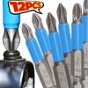 6/12x Hex Shank Screwdriver Bit Set PH1 PH2 PH3 PZ1 PZ2 PZ3 Head Anti Slip Teeth Hardware Electrical DIY Repair Accessories