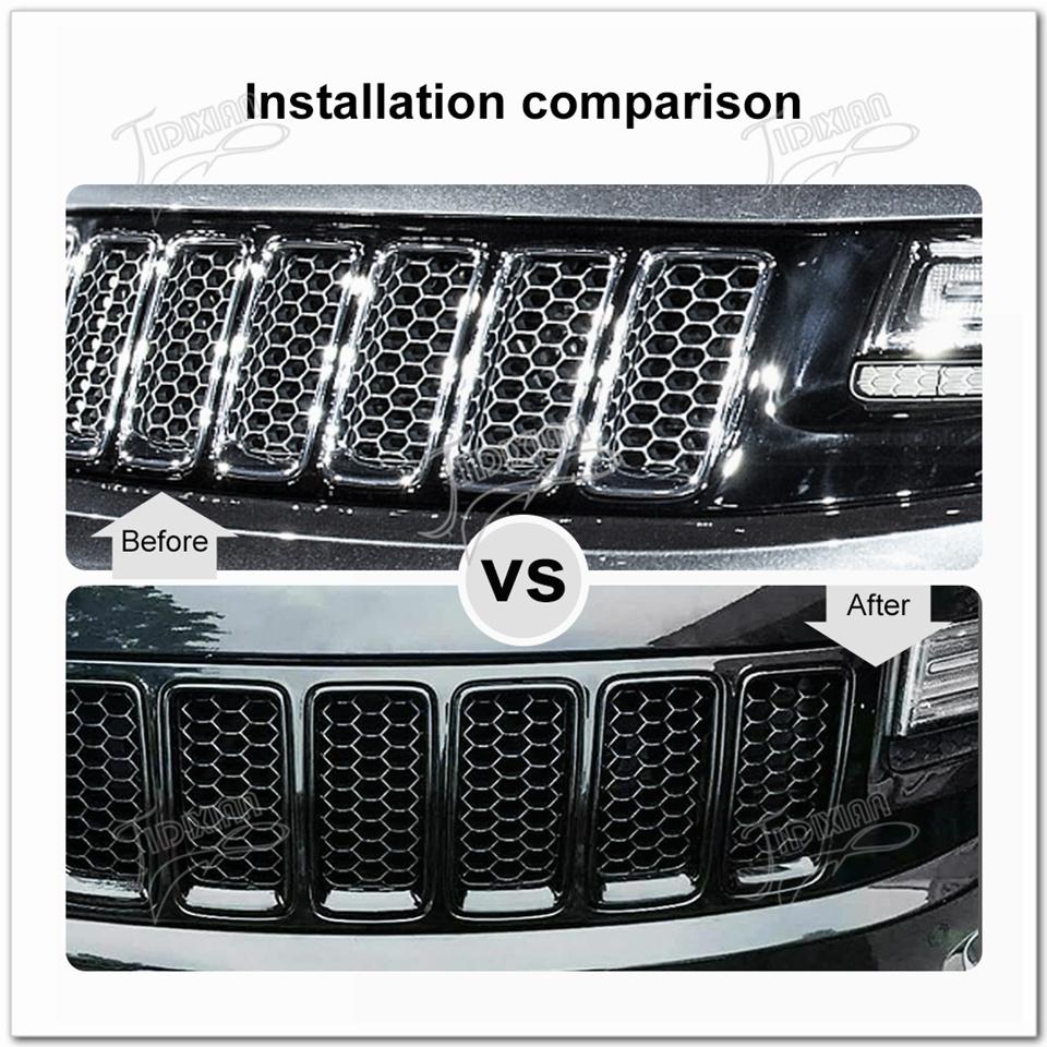 JIDIXIAN Racing Grills for Jeep Grand Cherokee 2014 2015 2016 Front Insert Honeycomb Grille Mesh Decoration Cover Accessories