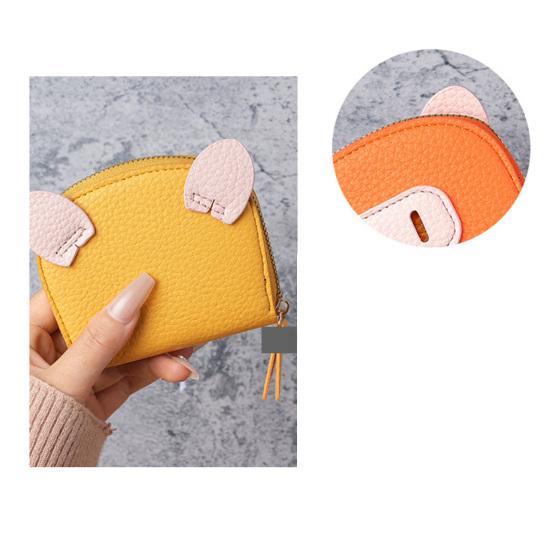 Piggy Coin Wallet Zip Around Purse with Multi Card Slots Accordion Style Coin Purse Card Holder for Girls Travel Dating Shopping