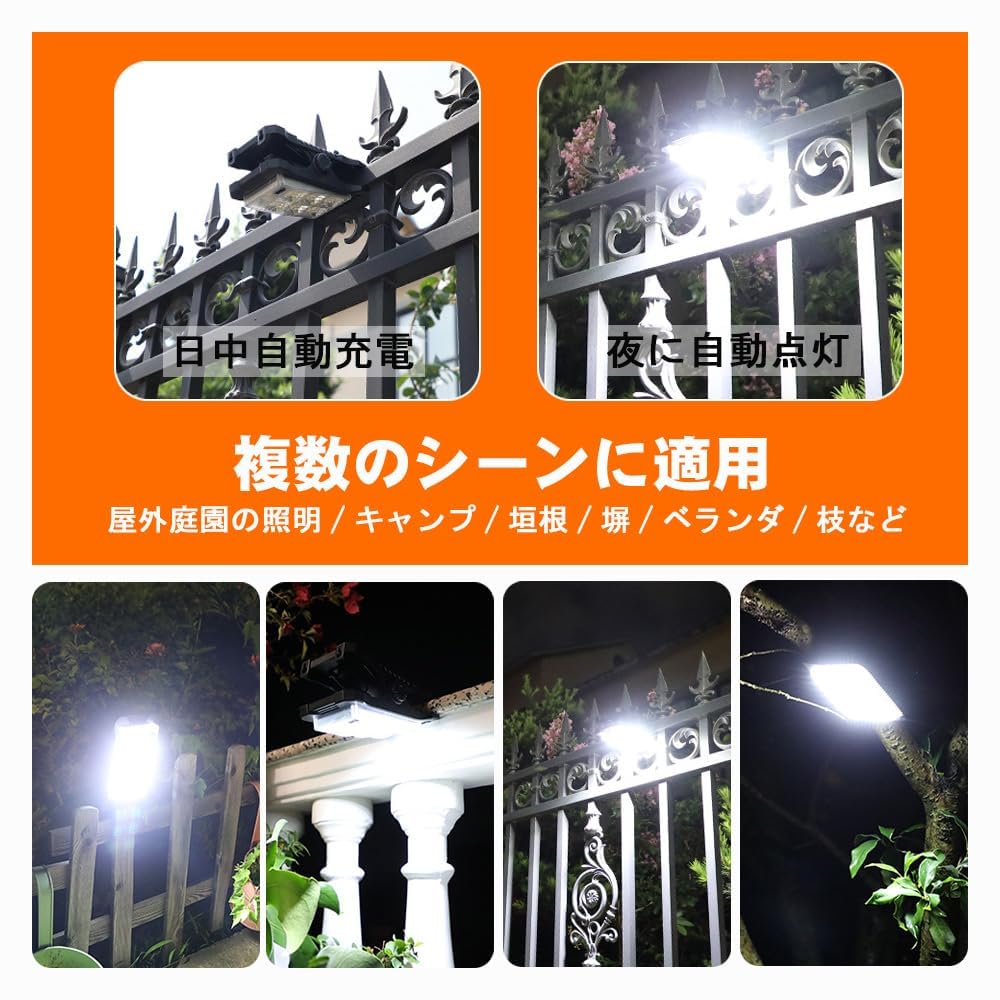 Außen-Sensor-Clip-Leuchte, Weißes Licht, 2er-Set, Solarbetrieben, Bewegungserkennung, Typ-C-Aufladung, Energiesparend, Wasserdicht, Hohe Helligkeit,