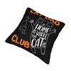 Soft Funny Cat Dad Club Life Pillowcase Polyester Cushion Cover Decorations Father's Day Pet Quote Throw Pillow Case Cover Home