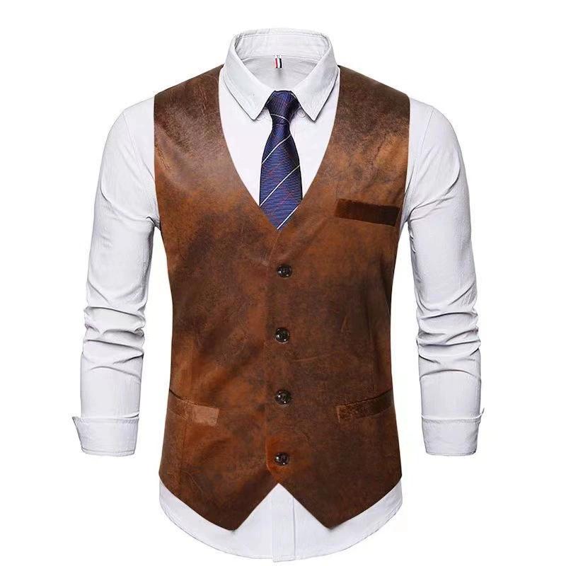 Herren Gentleman Anzugweste Slim Vintage Business Casual Top