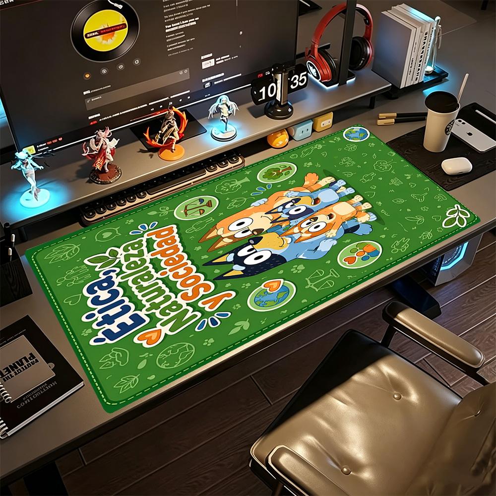 Bluey Large Mouse Pad Desk Mat Computer Desk Keyboard Mat Non-Slip Rubber Base Perfect Gift for Gamers