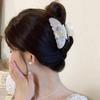 1pc Elegant Acrylic Hair Claw with Rhinestone Butterfly - Grip Tightly, Suitable for Thick and Curly Hair