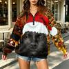 Women's Trendy Printed Half-Zip Sweatshirt Lightweight Casual Pullover for Everyday Wear