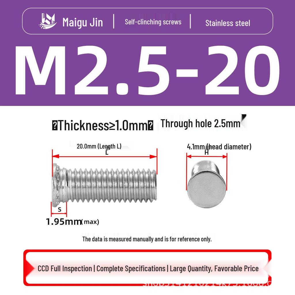 304 Stainless Steel Pressure Plate Cylindrical Head Rivet Screw (FHS-M2 M2.5 M3 M4 M5 M6 M8 M10)