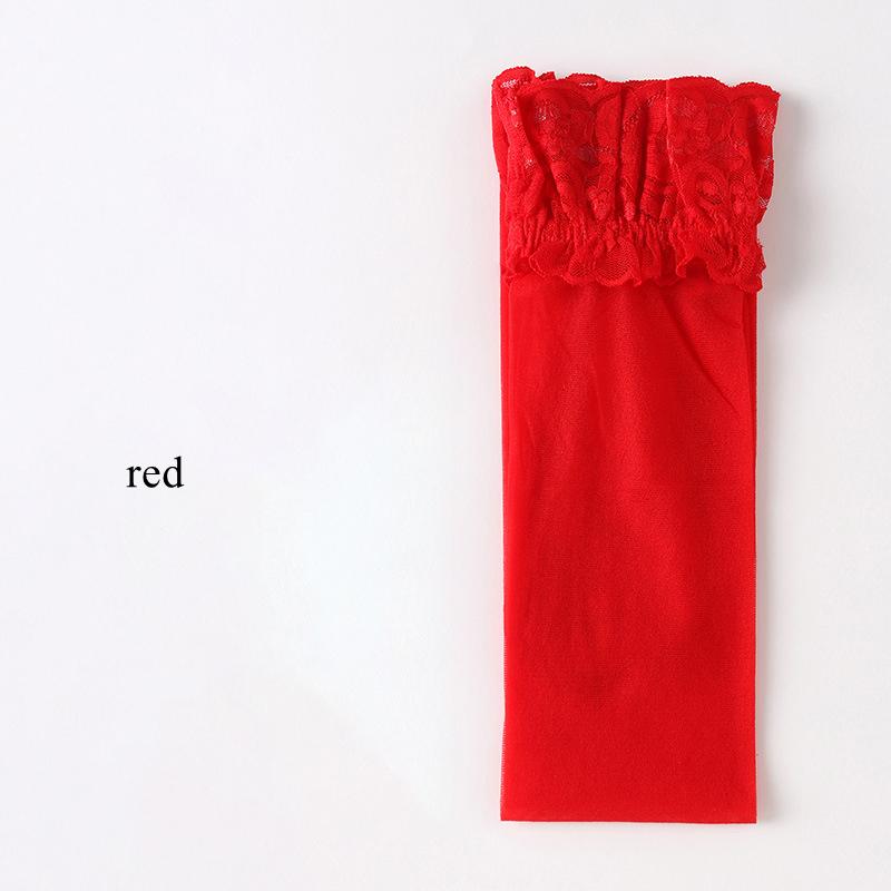 Japanese Princess Lace Socks Women Sexy Ultra Thin Transparent Silk Medias De Mujer Silicone Hold Up Thigh High Stockings