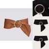 Ladies Wide Belt With Circular Buckle Faux Suede Fashion Accessory For Spring Looks