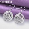 CHSHINE 925 Sterling Silver Round Shield Earrings Charm Jewelry Women's Party Fashion Eardrop