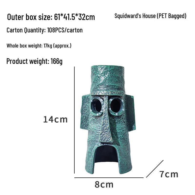 Cartoon Ananas Haus Dekor für Aquarium - Inspiriert von SpongeBob, Thaddäus und Mr.. Krabs