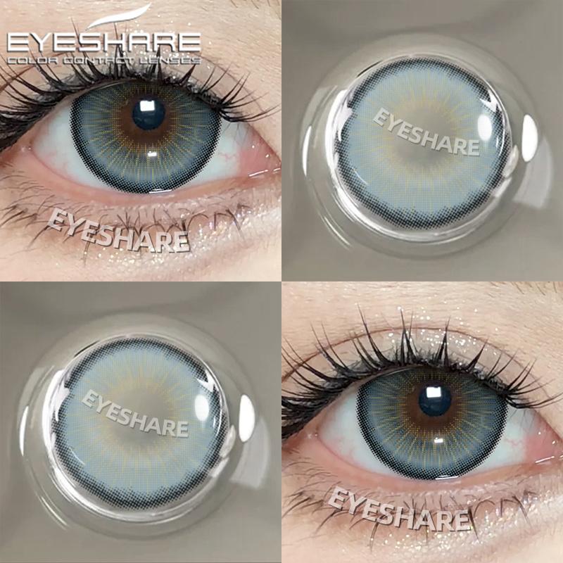 Eyeshare 1 Pair Colored Contact Lenses Crystal Natural Brown Lens Soft Eye Makeup Multicolor Eye Lens