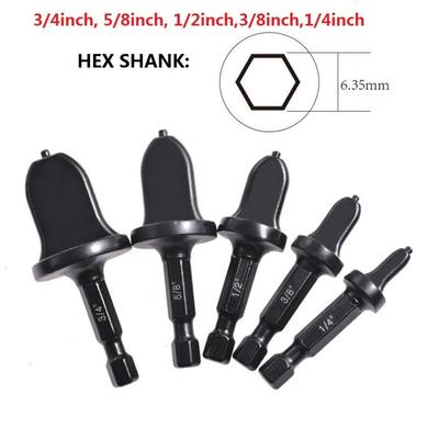 Conjunto de brocas expansoras de tubos com haste sextavada de 1/4 3/8 1/2 5/8 3/4 7/8 bits 6,35 Conjuntos de ferramentas manuais Expansor de tubos de aço com rolamento