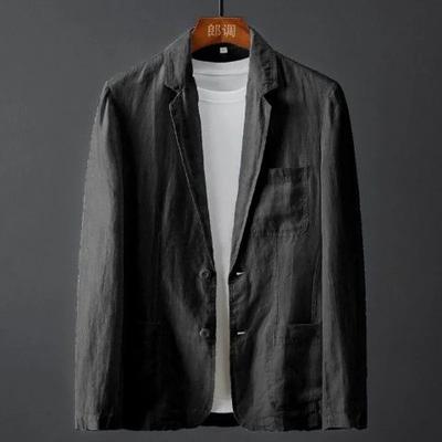 Terno de linho de algodão branco casaco masculino primavera verão cor pura fino casual negócios fino jaqueta blazer confortável respirável