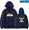 Spring Autumn Men Fashion Hoodie MONKEY D LUFFY Clothing Casual Hooded Solid Color Streetwear Male Cartoon One Piece Pullover