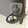 1pc Wall-Mounted Adjustable Height Pet Feeder Floating Shelf - Heavy Duty Iron Feeding Station with Bowl Holder, Space Saving