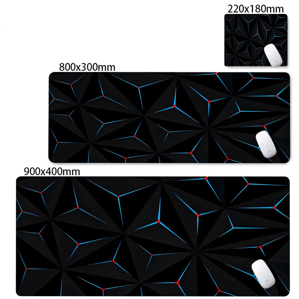Tech 3D Geometry Mouse Pad Digital Polygon Mousepad Extended Desk Mat Thick Rubber Base Waterproof Cloth E Sports Mouse Mat