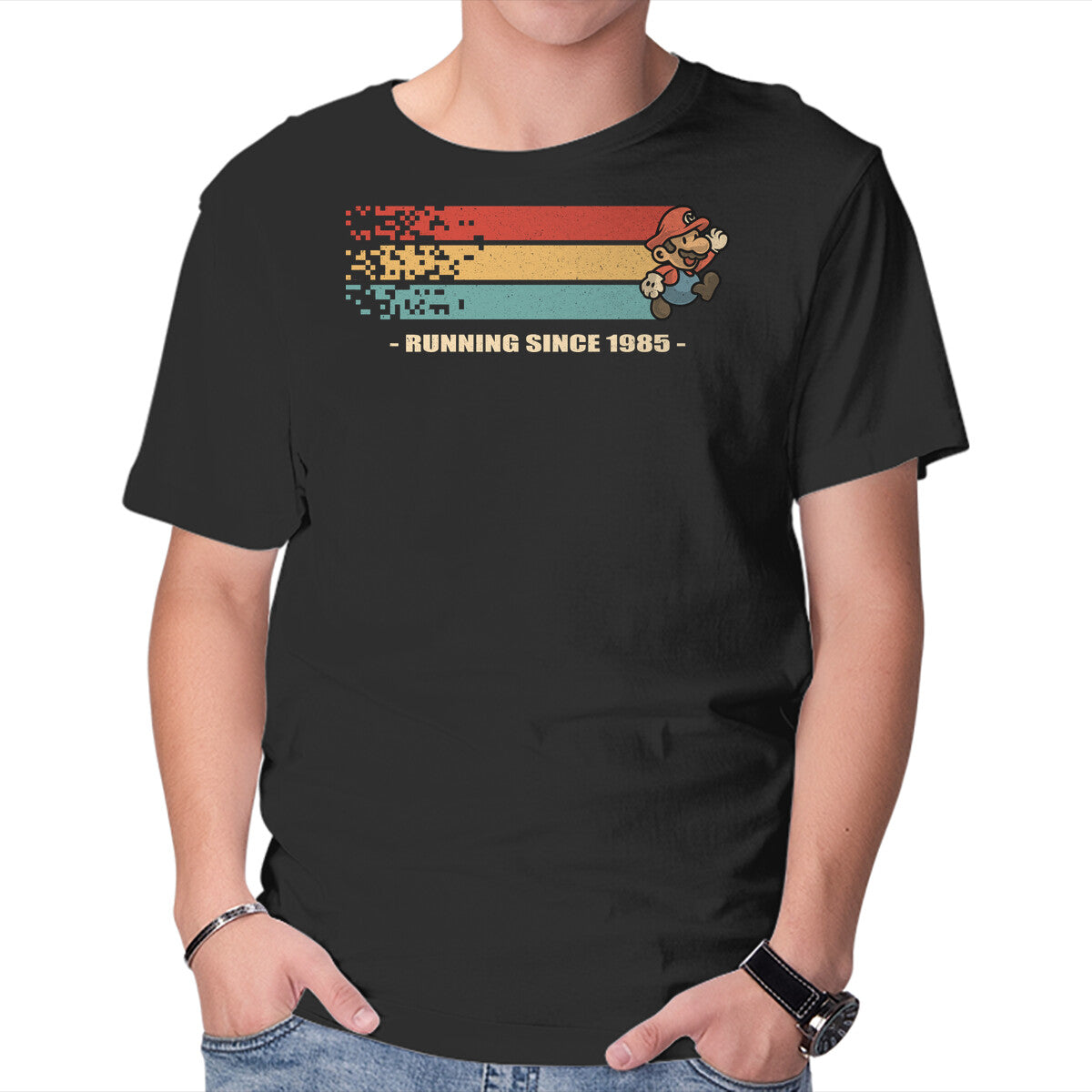 Unisex Crew Neck T-Shirt Running Since 1985 Graphic Short Sleeve Casual Tee M