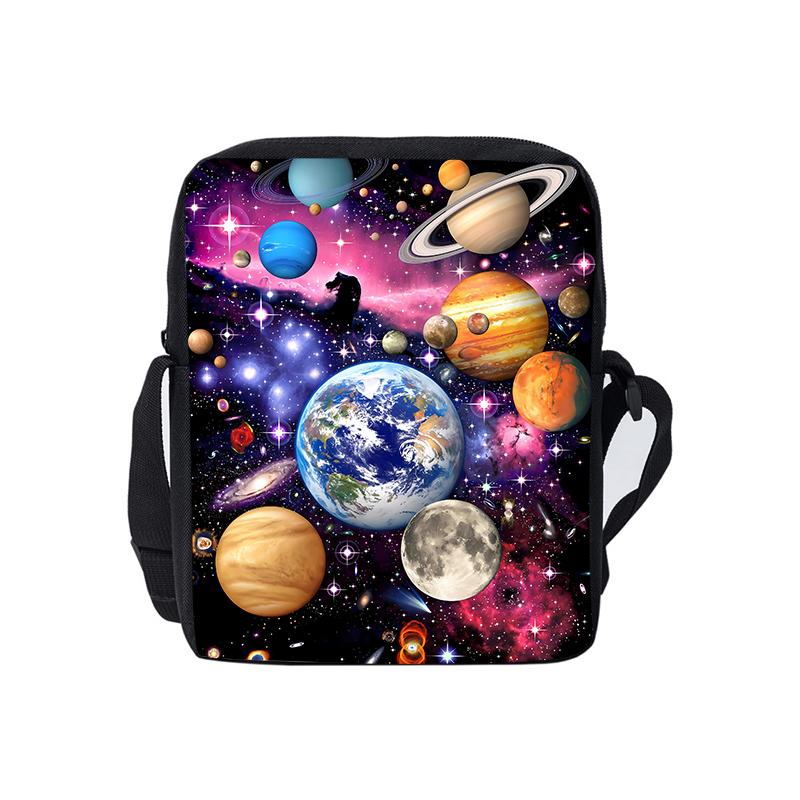Cosmic Planet Daily Single Sided Messenger Bag For Boy/Girls Children Best Gifts 2D Flat D Cartoon Casual Teenage Crossbody Bag