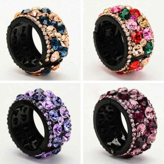 Non-slip Comb Design Elegant Ponytail Hair Clip Colorful Rhinestone Decor Ponytail Hairpin Styling Tool