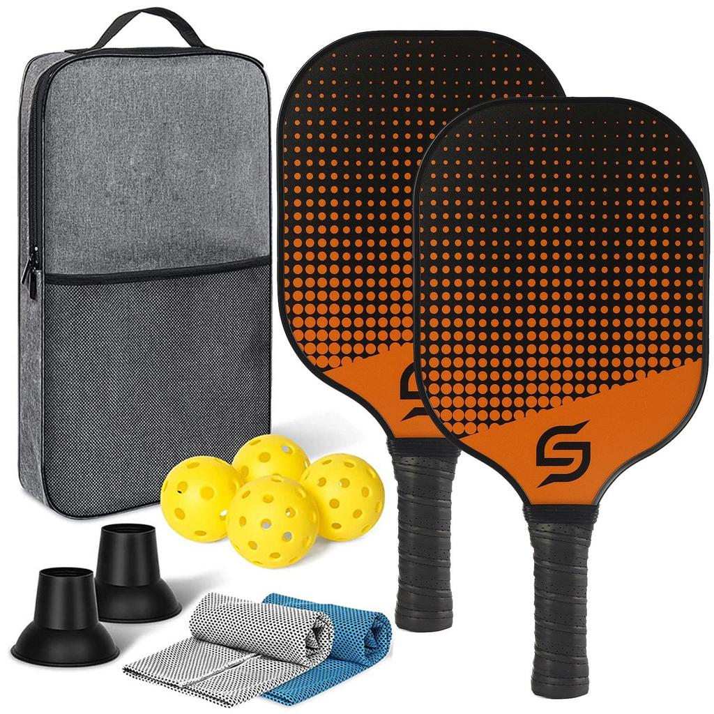 Rachetă și minge Pickleball din fibră de carbon, set cadou pentru prosoape de gheață pentru sporturi în aer liber