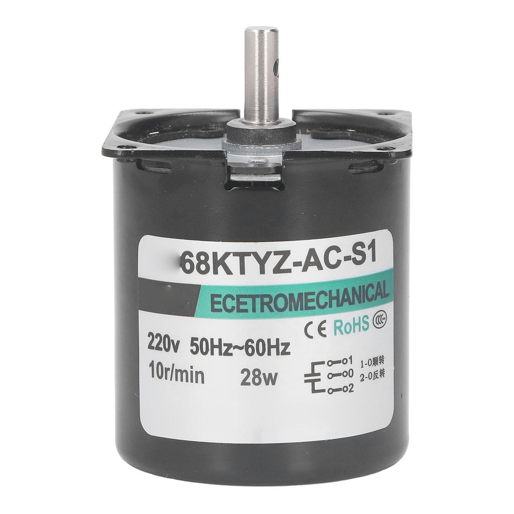 28W 220VAC Reduction Motor Metal Gears Copper Coil Low Speed CW CCW Large Torsion Gear Motor