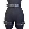Women Sexy Leather Thigh Garter Belt Lingerie Leg Straps Bdsm Bondage Women Handcuffs Fetish Clothing Festival Rave Accessory