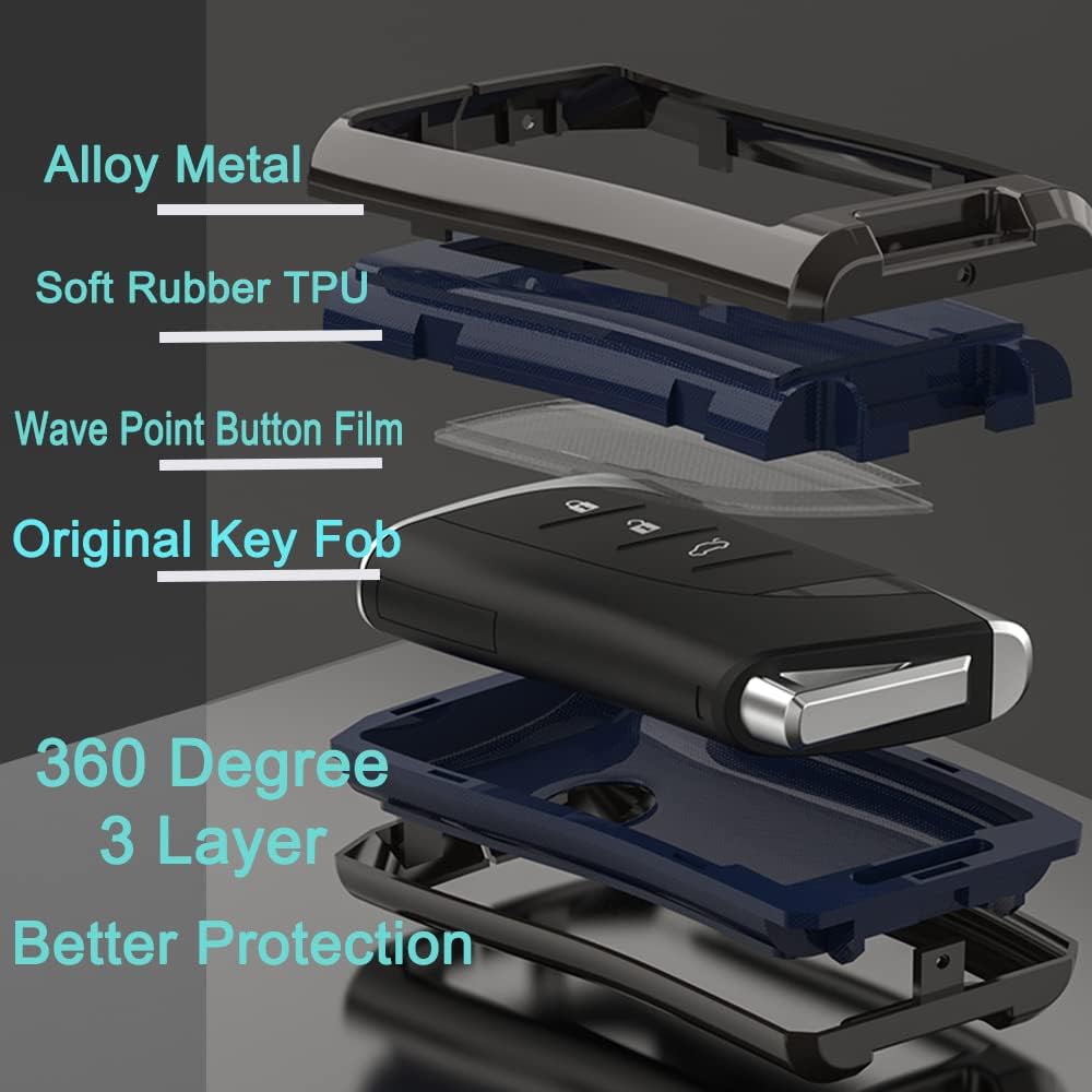 Alloy Metal Key Fob Cover,Compatible with Lexus ES350 ES300h UX200 LS500 LS500H LC500 LC500h